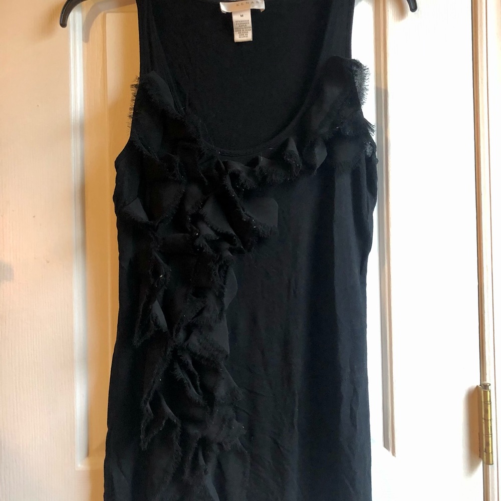 Ruffled black top